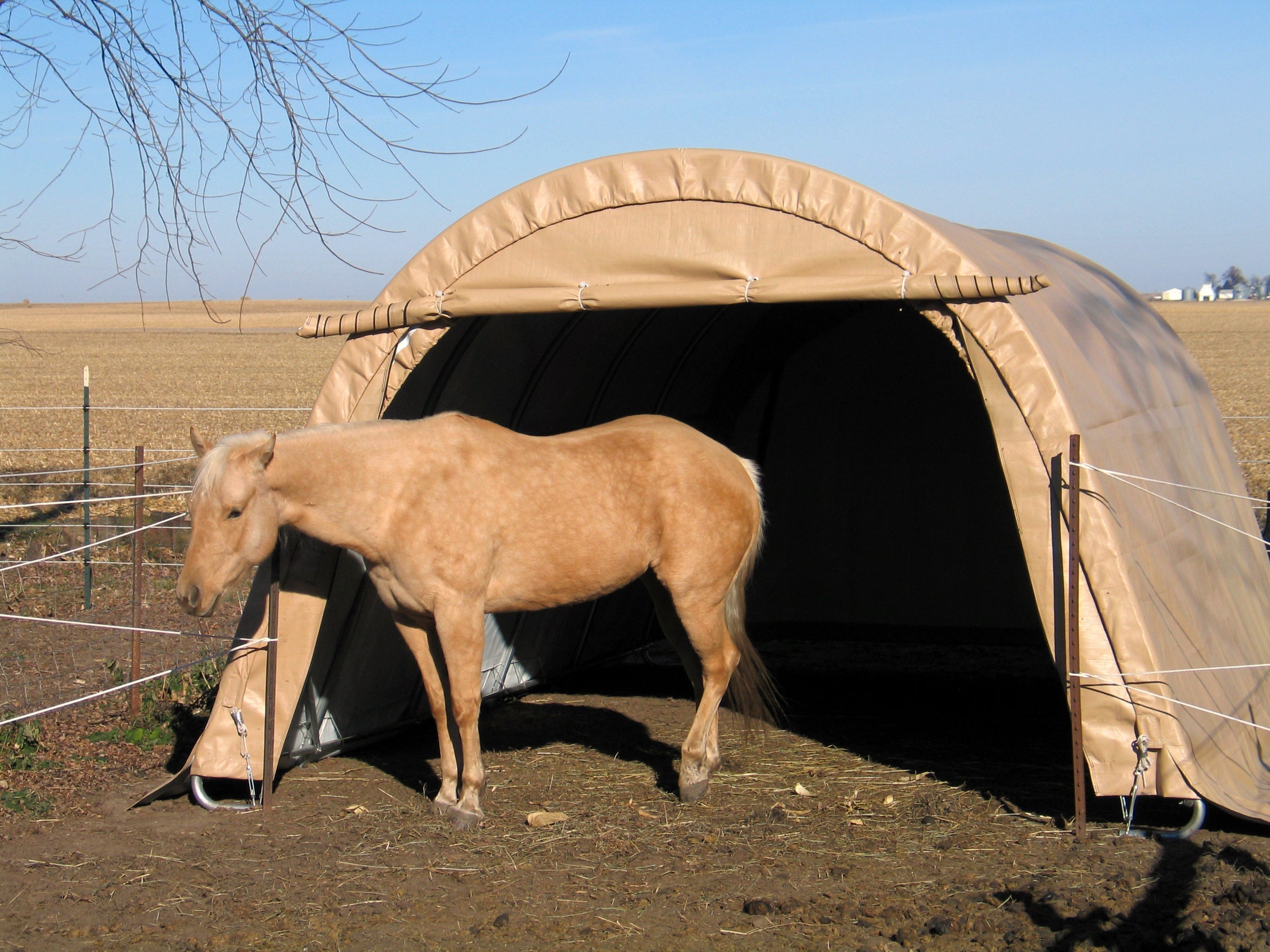 Rhino Shelter | 12'Wx20'Lx8'H Portable Livestock Shelter (Animal Run-In) Round Style