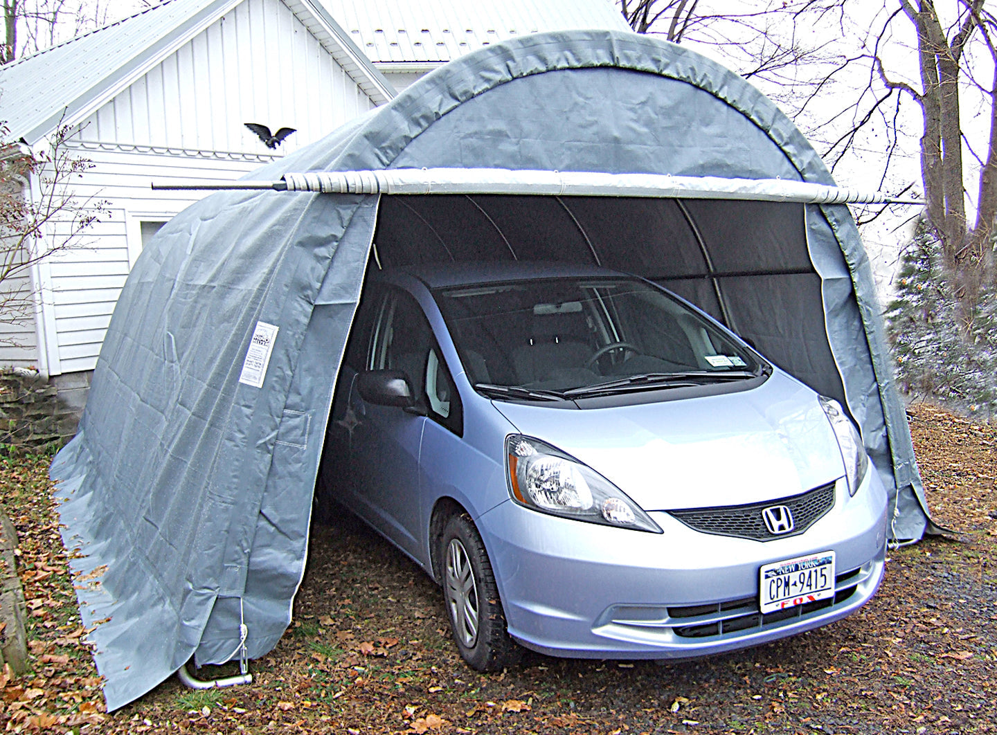 Rhino Shelter | 12’W x 24’L x 8’H Instant Garage (Round)