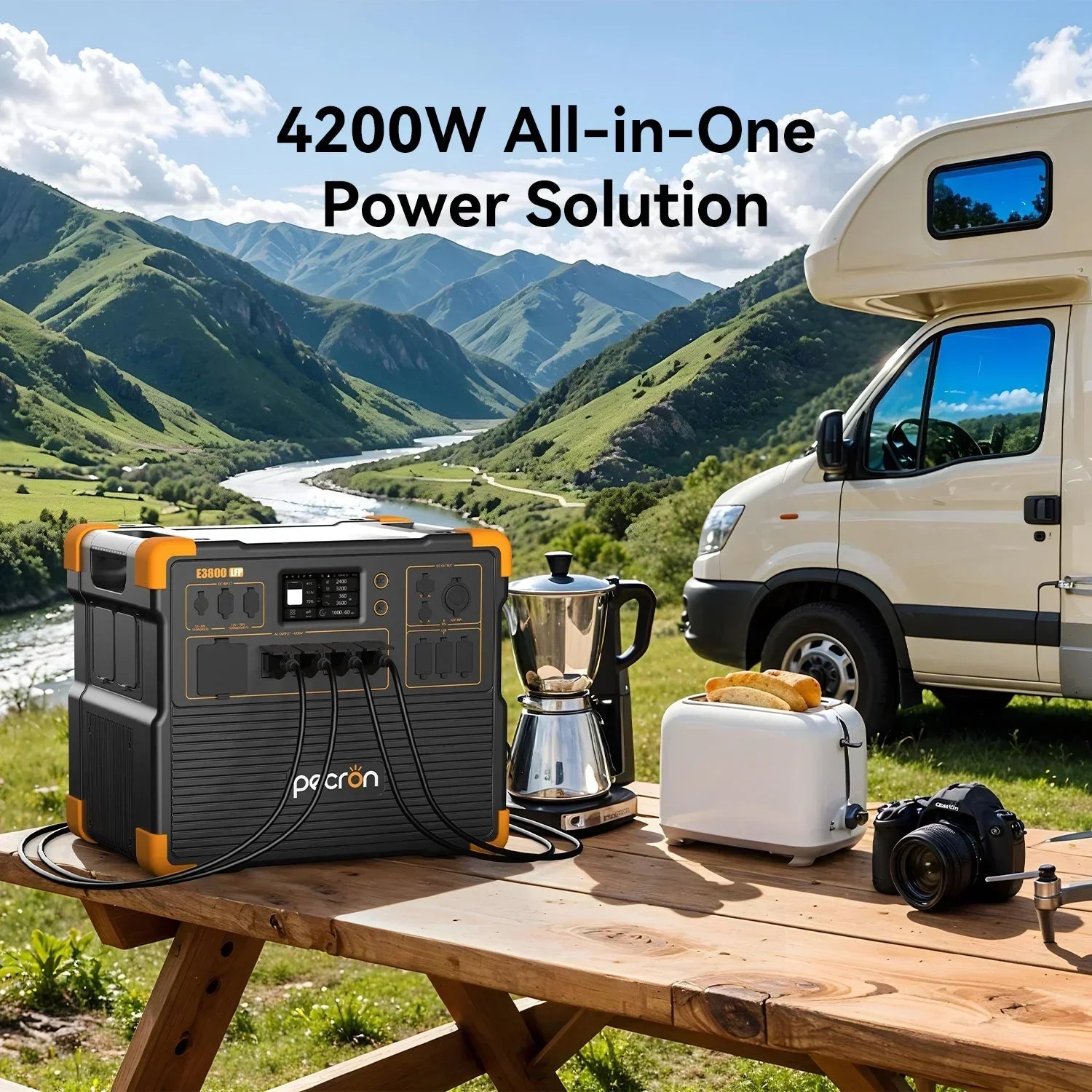 PECRON E3800LFP Portable Power Station 4200W 3840Wh