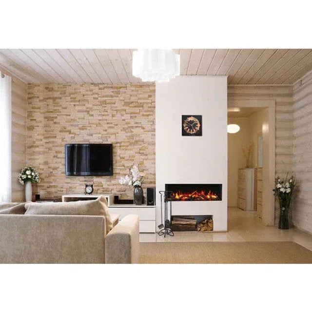 Amantii 40 Inch Tru-View Slim Smart Indoor Outdoor 3 Sided Electric Fireplace