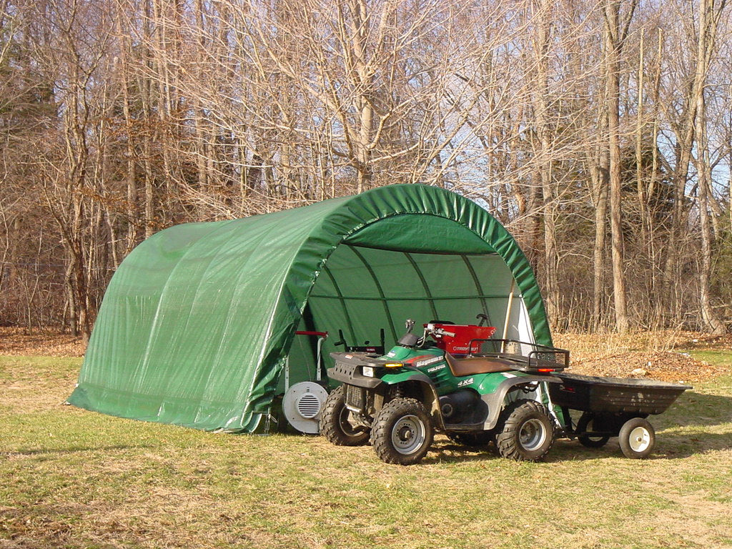Rhino Shelter | 12’W x 24’L x 8’H Instant Garage (Round)