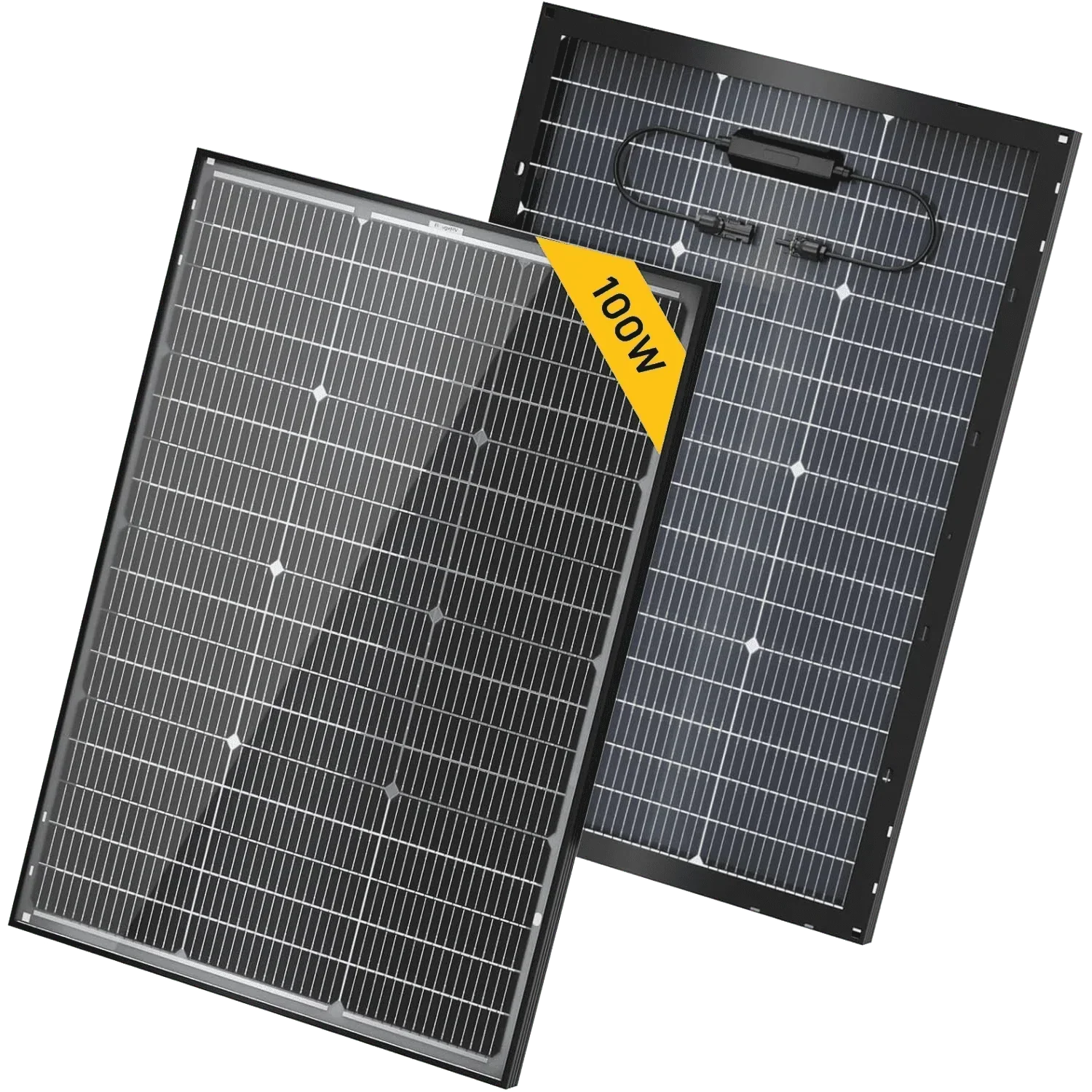 BougeRV 16BB N-Type 12V/24V 100 Watt Bifacial Solar Panel