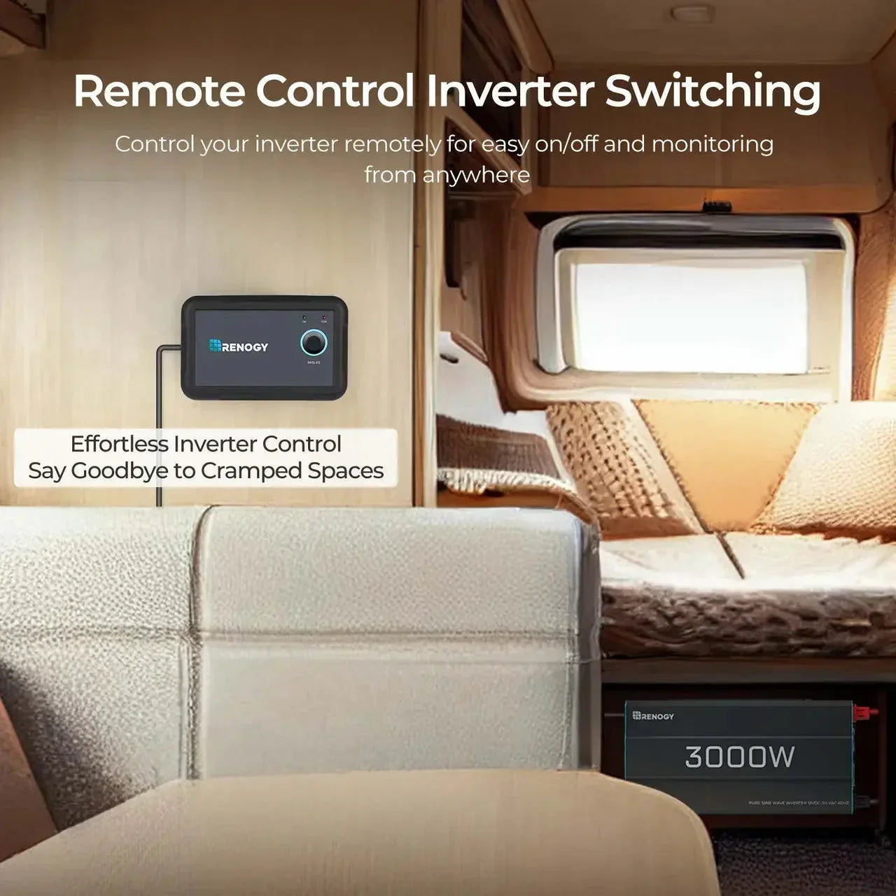 Renogy 700W/1000W/2000W/3000W 12V Pure Sine Wave Inverter