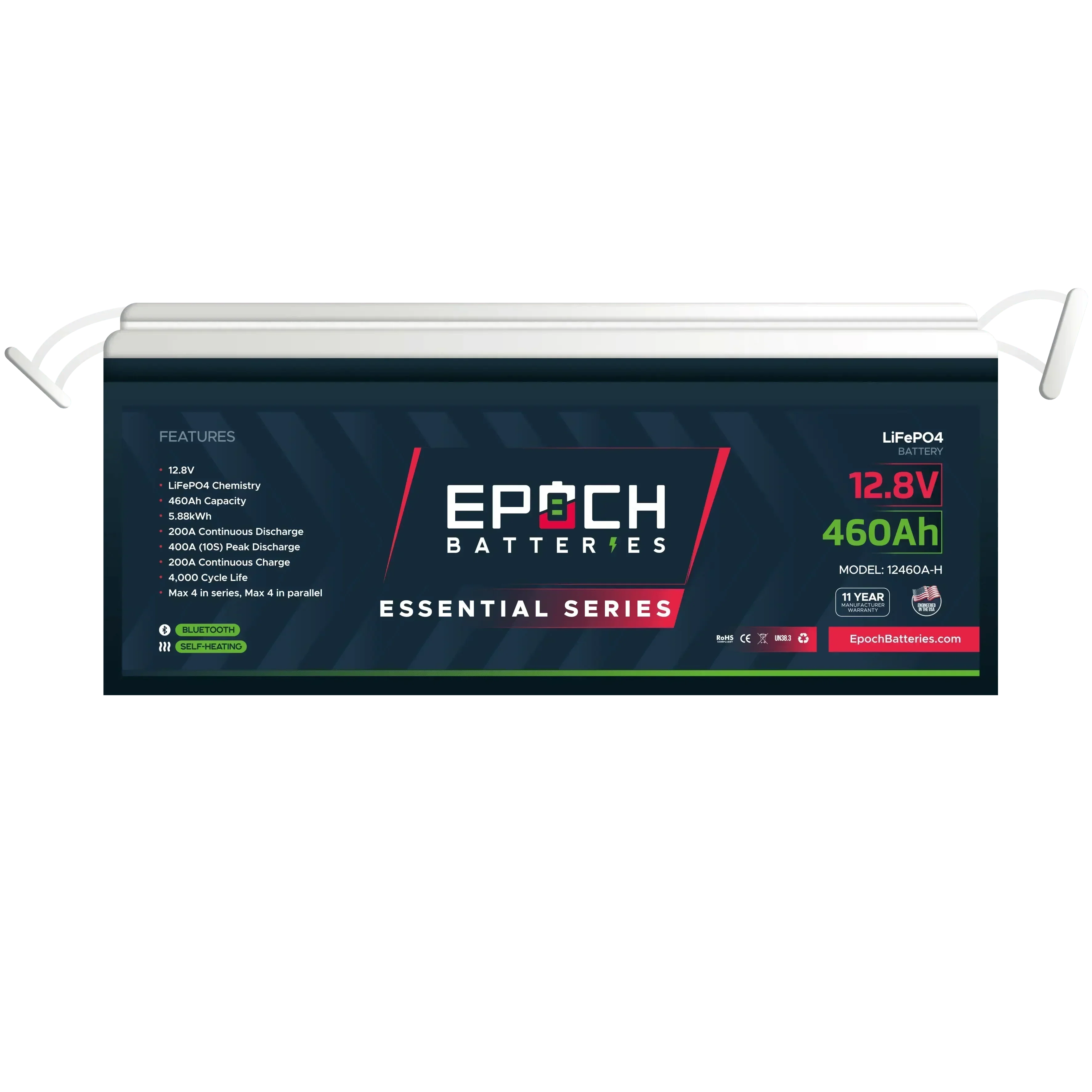 Epoch Batteries 12V 460Ah Essential Series - Bluetooth & Heated LiFePO4 Battery