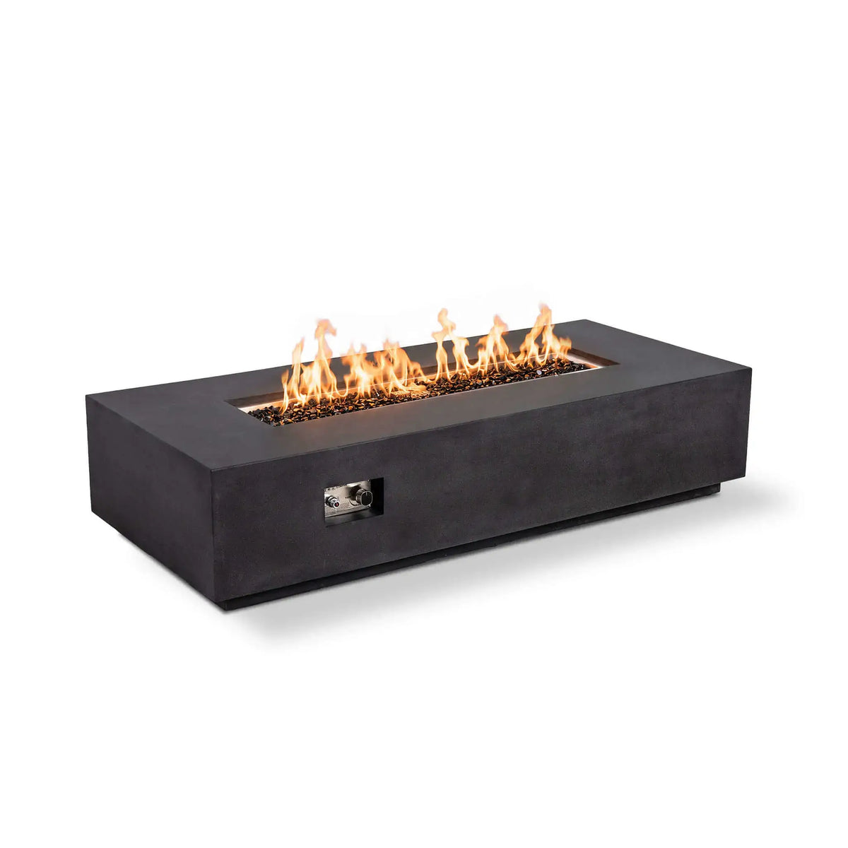 Flame Havens Refuge 68 x 30 inch Rectangle GFRC Fire Pit - Graphite Black