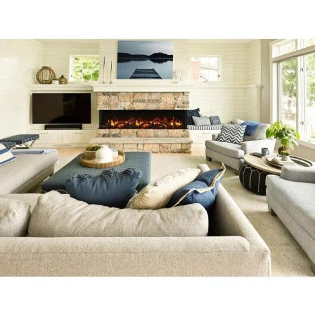Amantii 60 Inch Tru-View Slim Smart Indoor Outdoor 3 Sided Electric Fireplace