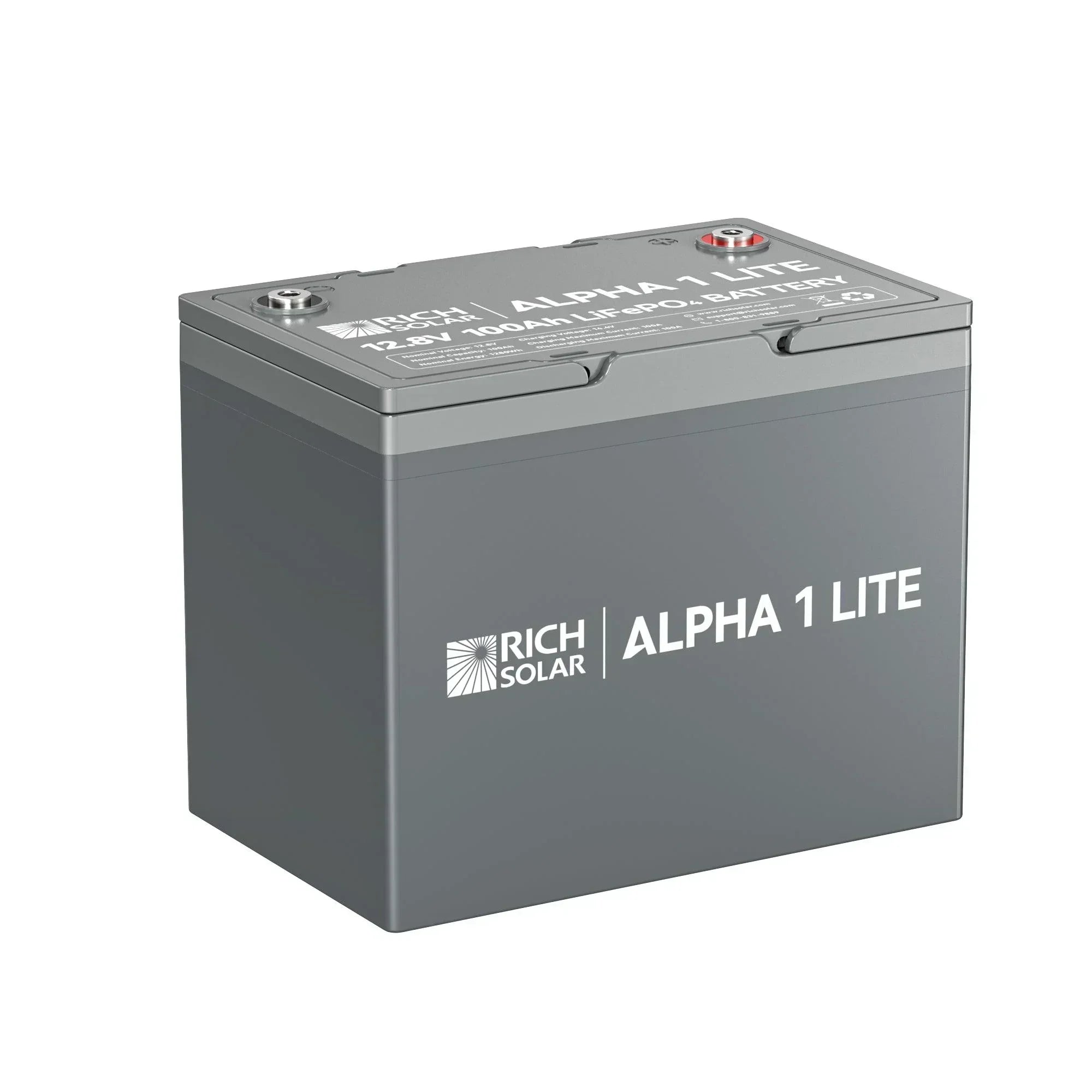 Rich Solar ALPHA 1 LITE | 12V 100Ah LiFePO4 Battery | Lightweight 12V Lithium Battery for RVs, Trailers, Vans, Boats, Off-Grid | 4,000 Lifetime Cycles | Best Value