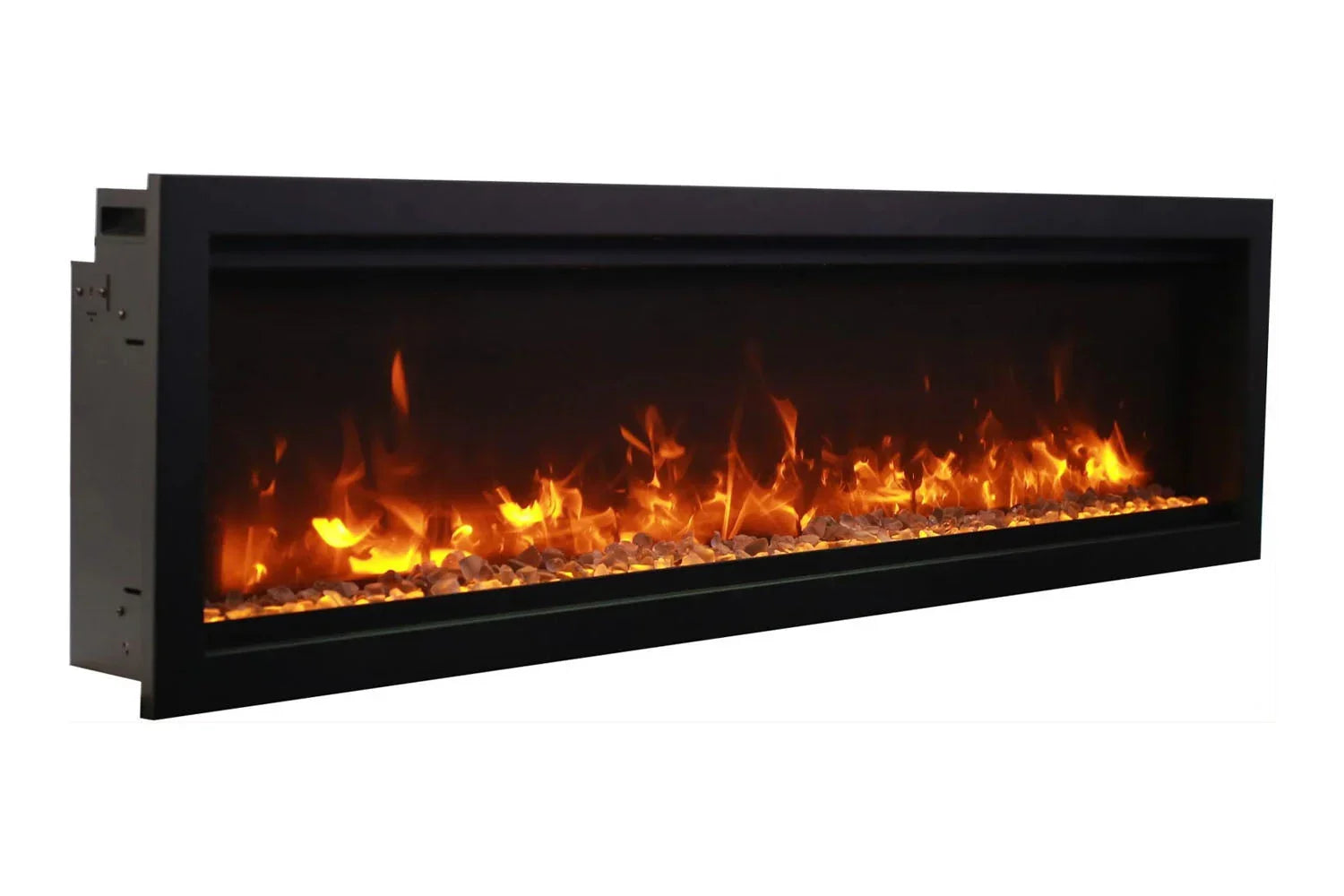 Amantii Symmetry Bespoke 34'' Wall Mount / Recessed Linear Indoor/Outdoor Electric Fireplace - Green Vista Living