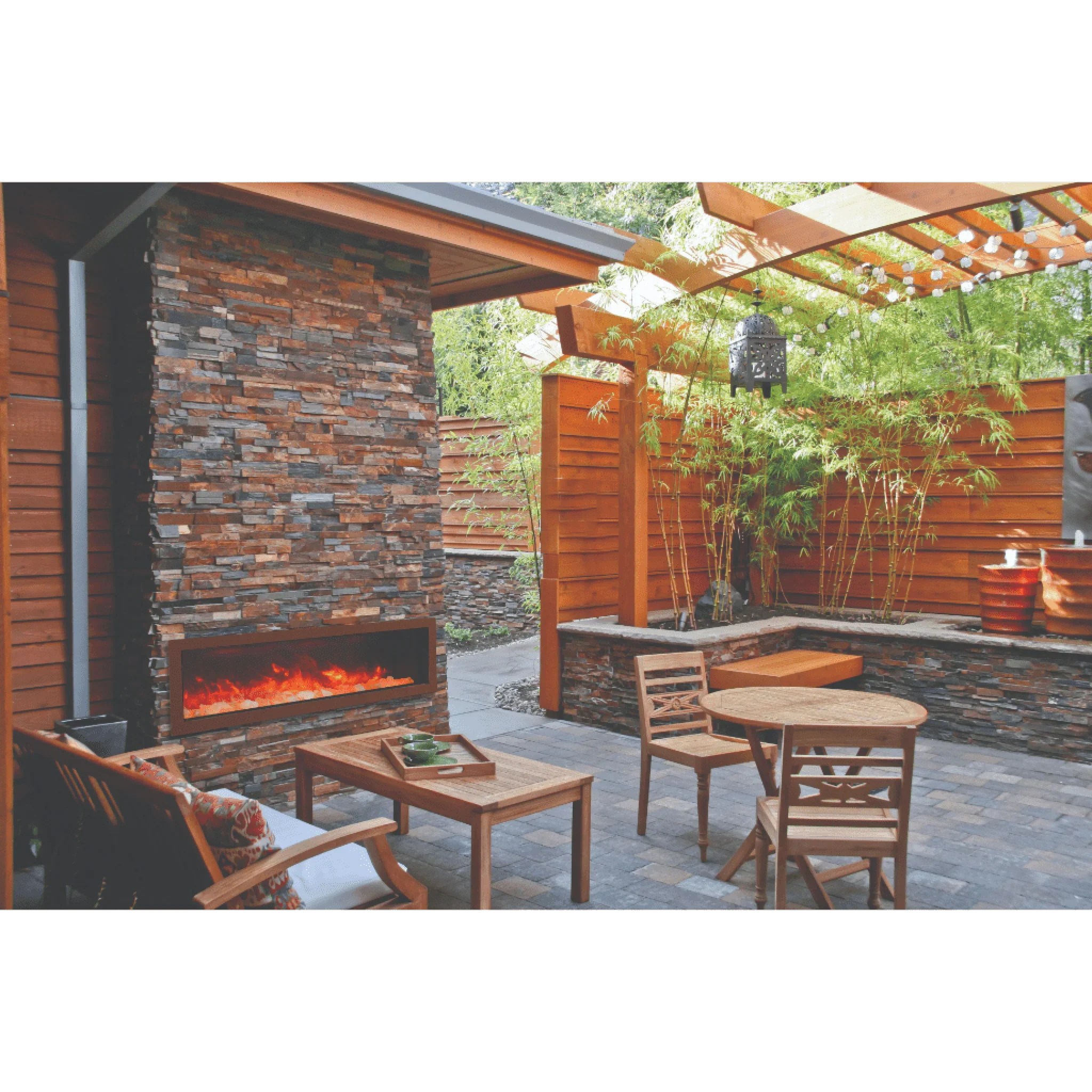 Amantii 40" Panorama Deep Lumina Indoor or Outdoor Electric Fireplace - Green Vista Living