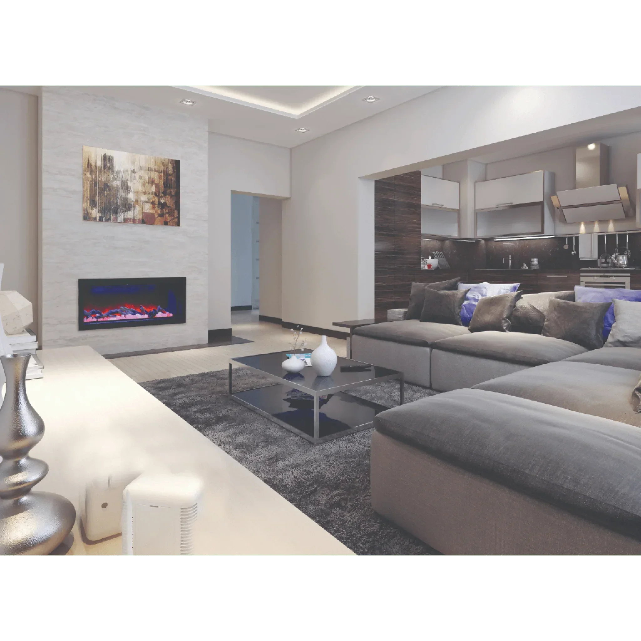 Amantii 40" Panorama Deep Lumina Indoor or Outdoor Electric Fireplace