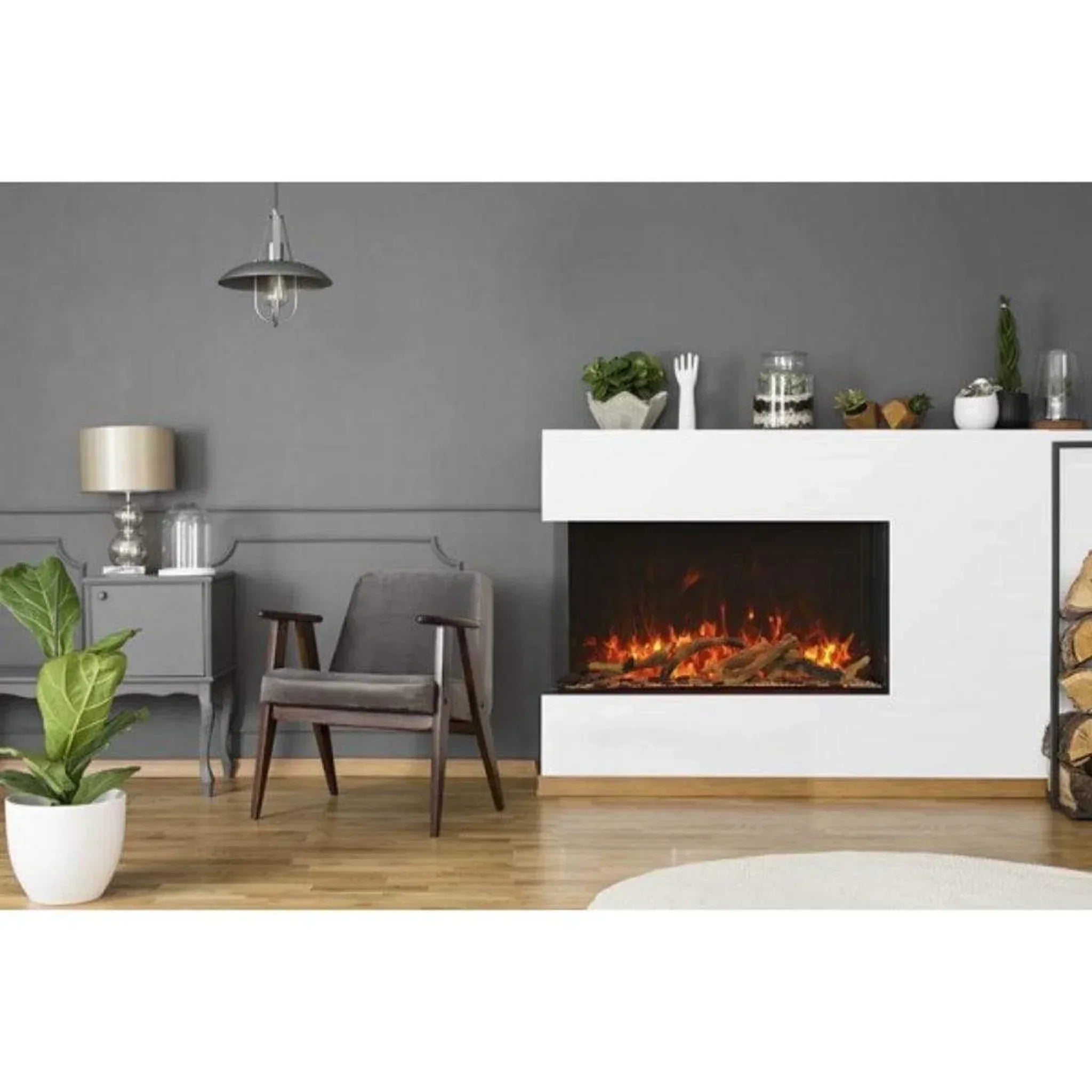 Amantii Tru-View XL XT 60" Three-Sided Electric Fireplace for Indoor or Outdoor Use
