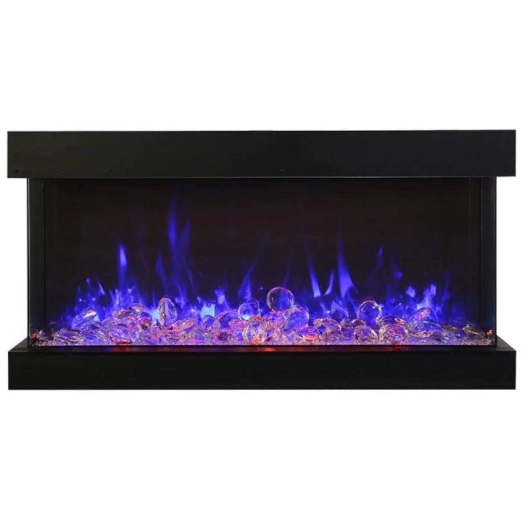 Amantii Tru-View XL XT 72" Three-Sided Indoor Outdoor Electric Fireplace with 22" Tall Viewing Area