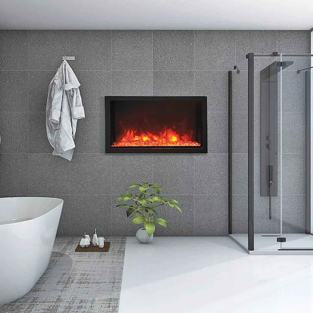 Amantii Panorama Deep Extra Tall 40 Inch Indoor Outdoor Electric Fireplace