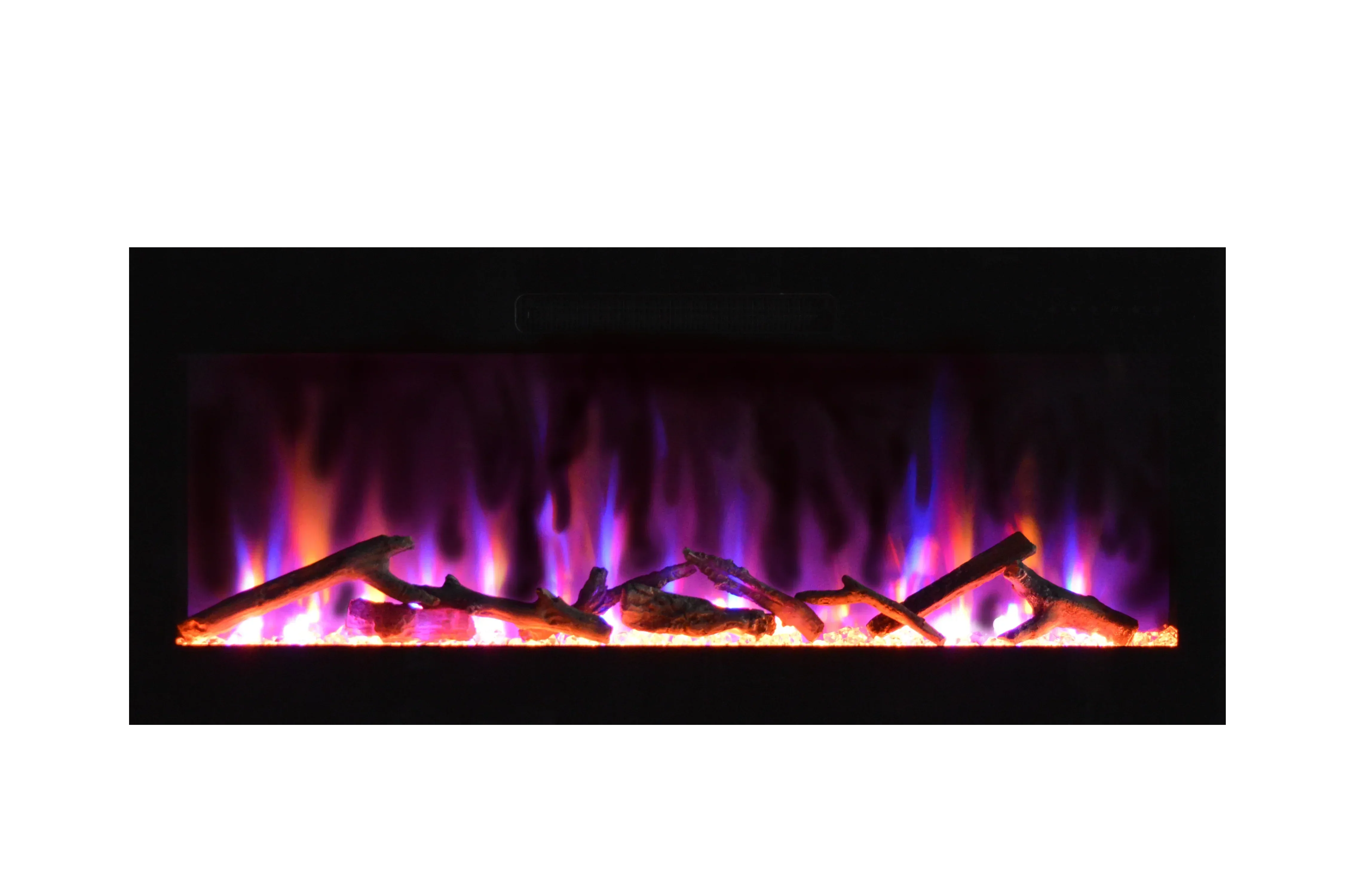 Amantii Fire & Ice Evolution 42" Linear Electric Fireplace with WiFi, Frameless Design & Multi-Color LED Flames