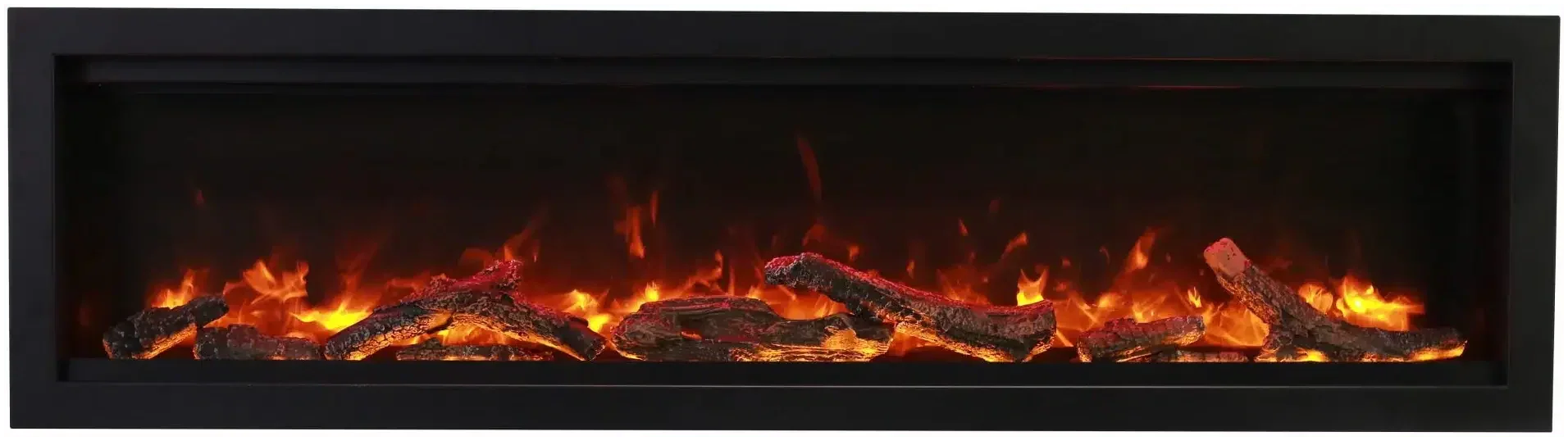 Amantii Symmetry Bespoke 100" Smart Electric Fireplace – Indoor/Outdoor Built-In with Bluetooth & Crackling Sound - Green Vista Living