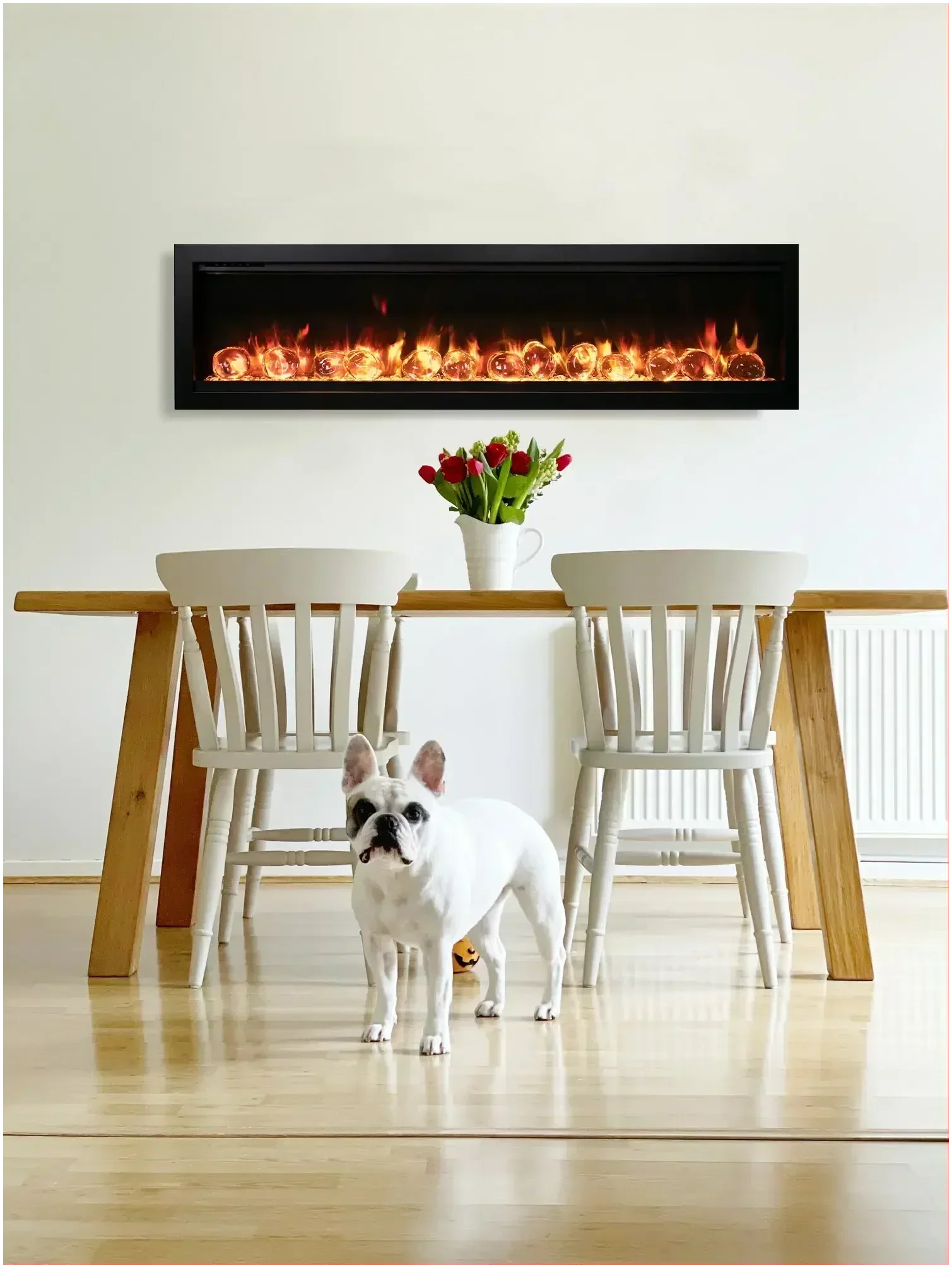 Amantii Symmetry Bespoke 42" Built-In Smart Electric Fireplace – Indoor/Outdoor with WiFi Control and Crackling Sound