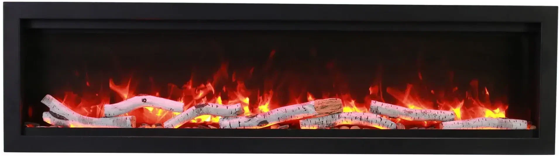 Amantii Symmetry Bespoke 42" Built-In Smart Electric Fireplace – Indoor/Outdoor with WiFi Control and Crackling Sound