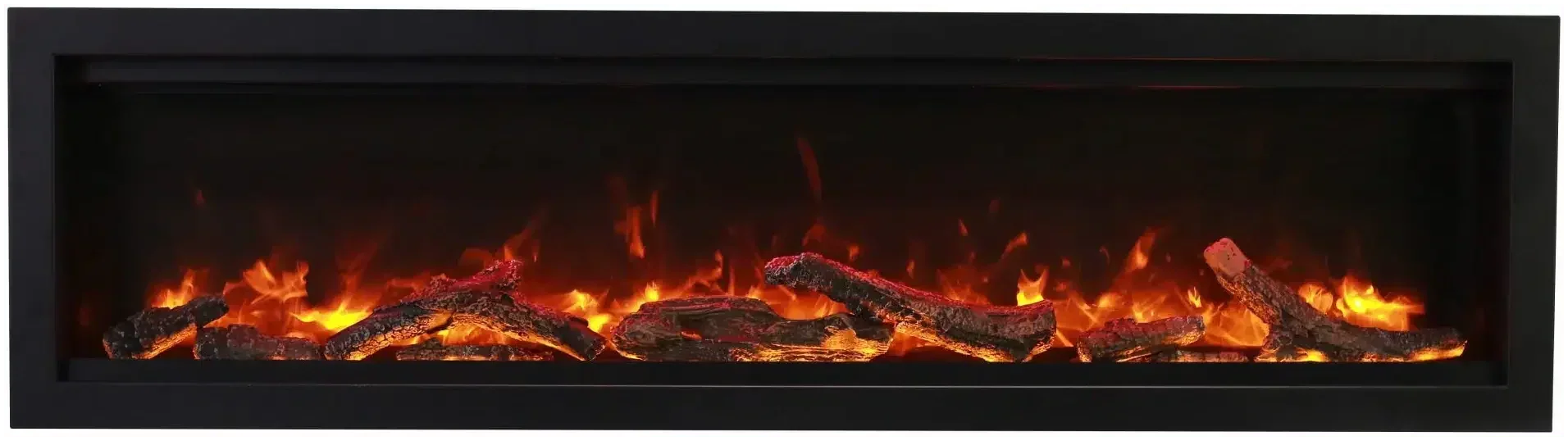 Amantii Symmetry Bespoke 88" Built-In Smart Electric Fireplace – Indoor/Outdoor with Bluetooth and Crackling Sound
