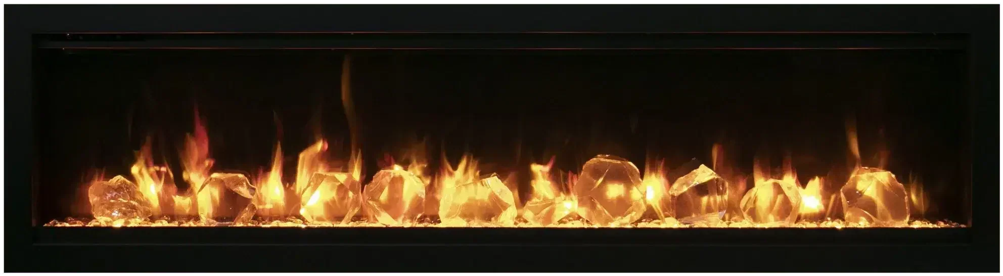 Amantii Symmetry Lumina 100" Smart Built-In Electric Fireplace – Indoor/Outdoor with LED Logset & Front Heat Vent