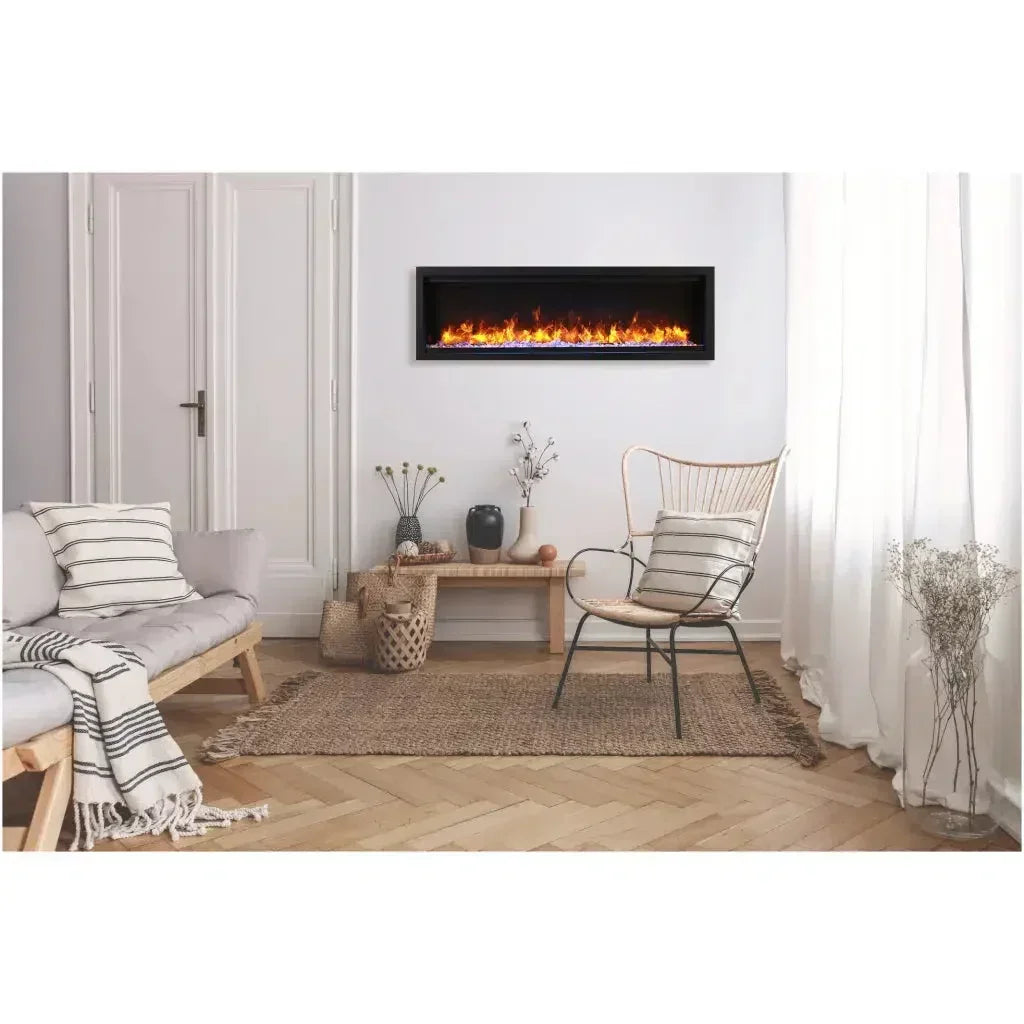 Amantii Symmetry Lumina 34" Indoor/Outdoor Smart Built-in Electric Fireplace with LED Logset