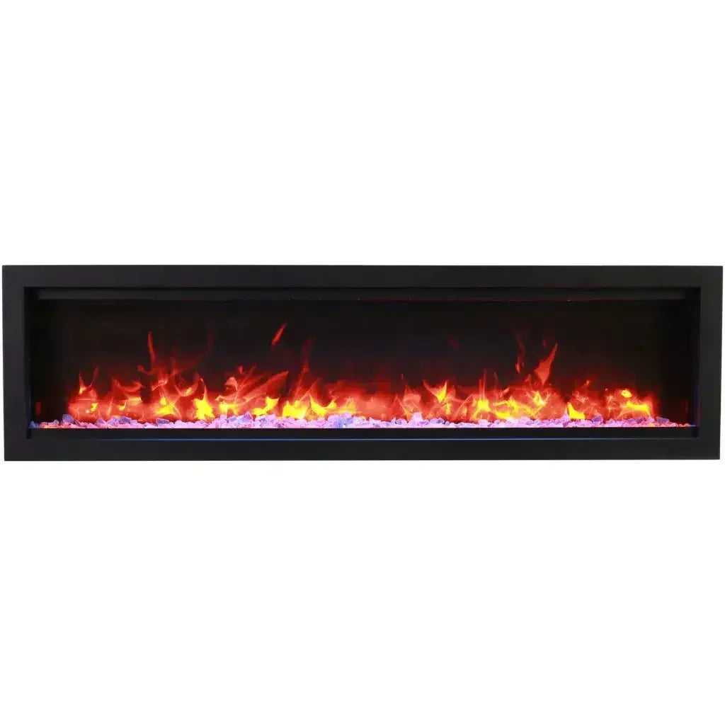 Amantii Symmetry Lumina 74" Built-in Smart Electric Fireplace with Silent Heater for Indoor/Outdoor Use