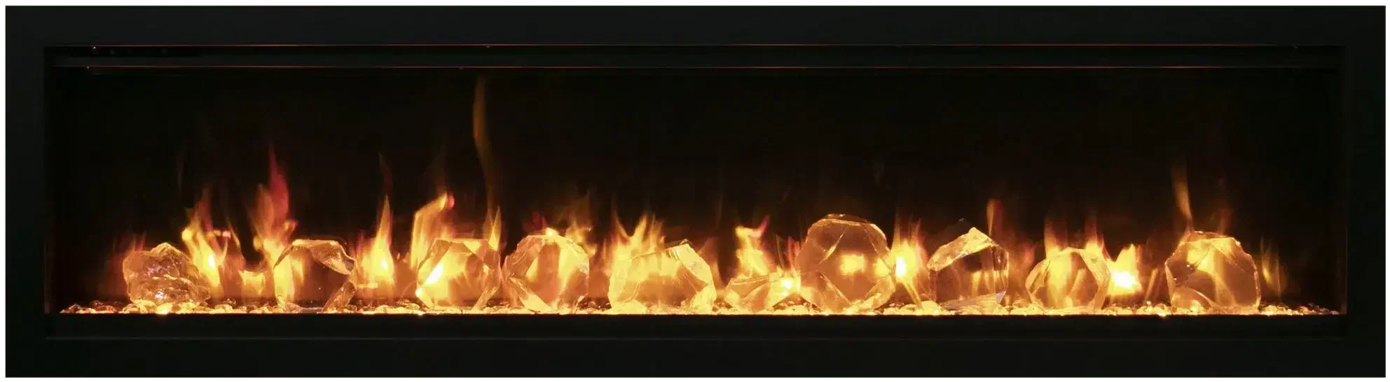 Amantii Symmetry Lumina 88" Smart Electric Fireplace – Indoor/Outdoor Built-in with LED Logset & Front Heat Vent - Green Vista Living