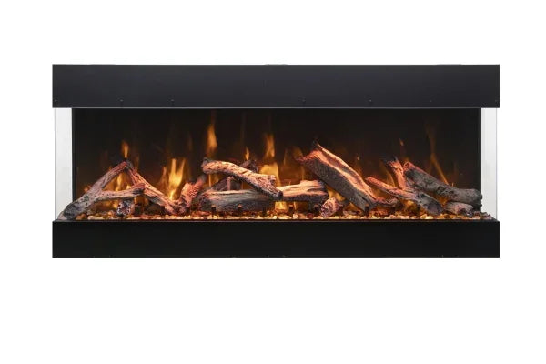 Amantii 75 Inch Tru View Bespoke Built-In Indoor / Outdoor 3 Sided Electric Fireplace - Green Vista Living