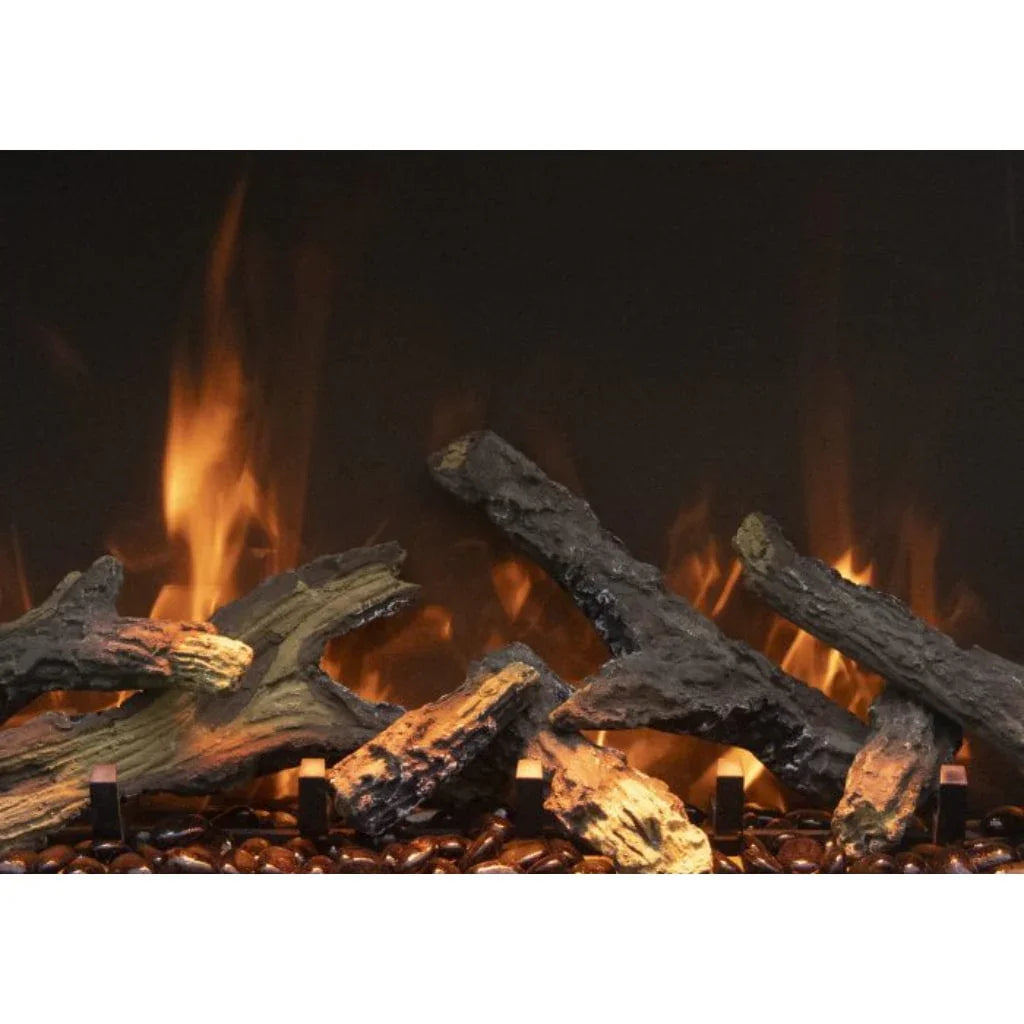 Amantii Tru View Bespoke 55" Three-Sided Indoor/Outdoor Electric Fireplace with Smart Control and Bluetooth - Green Vista Living