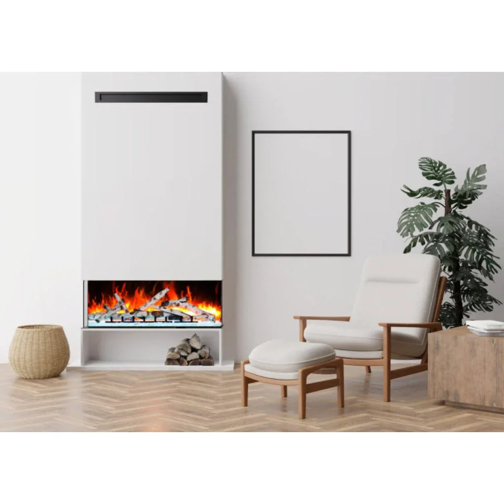 Amantii Tru View Bespoke 55" Three-Sided Indoor/Outdoor Electric Fireplace with Smart Control and Bluetooth - Green Vista Living