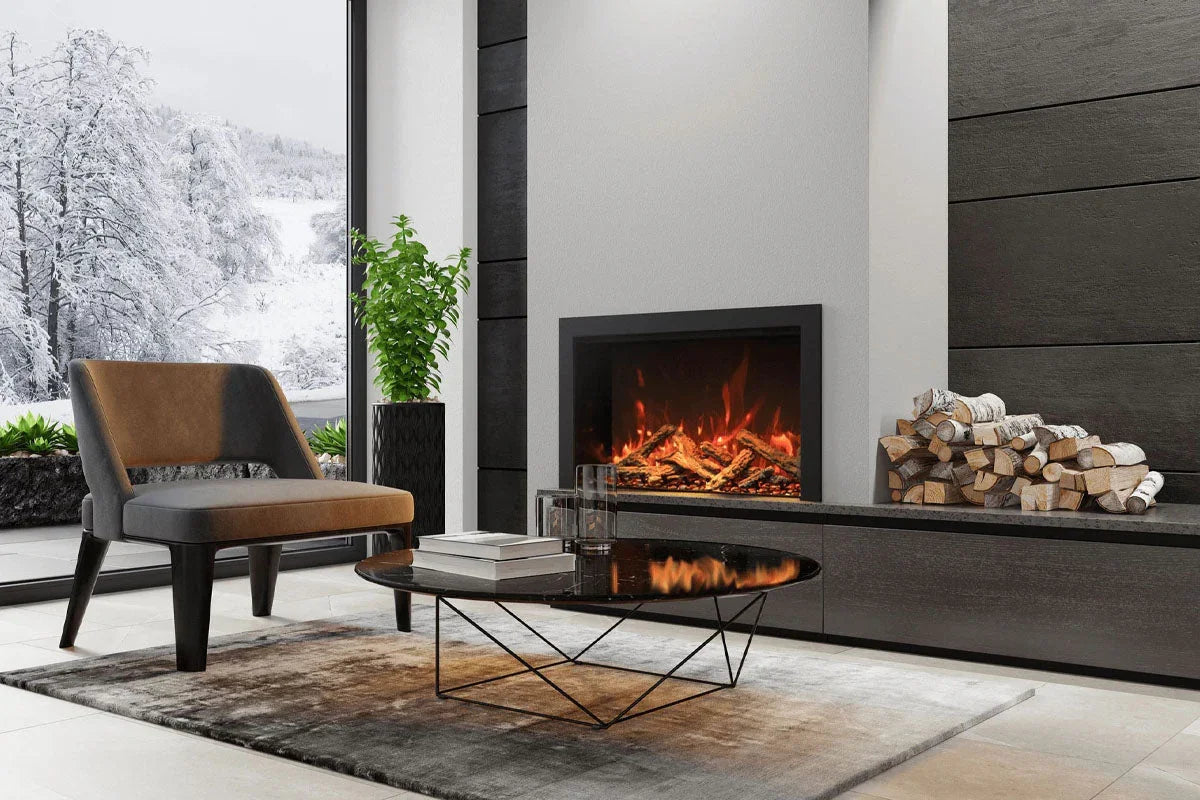 Amantii Traditional Bespoke 30-Inch Built-In Indoor/Outdoor Smart Electric Firebox Insert - Green Vista Living