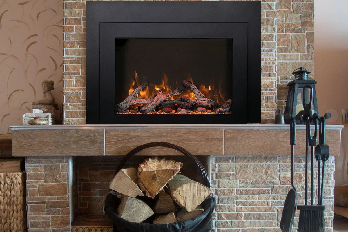 Amantii Traditional Bespoke 30-Inch Built-In Indoor/Outdoor Smart Electric Firebox Insert - Green Vista Living