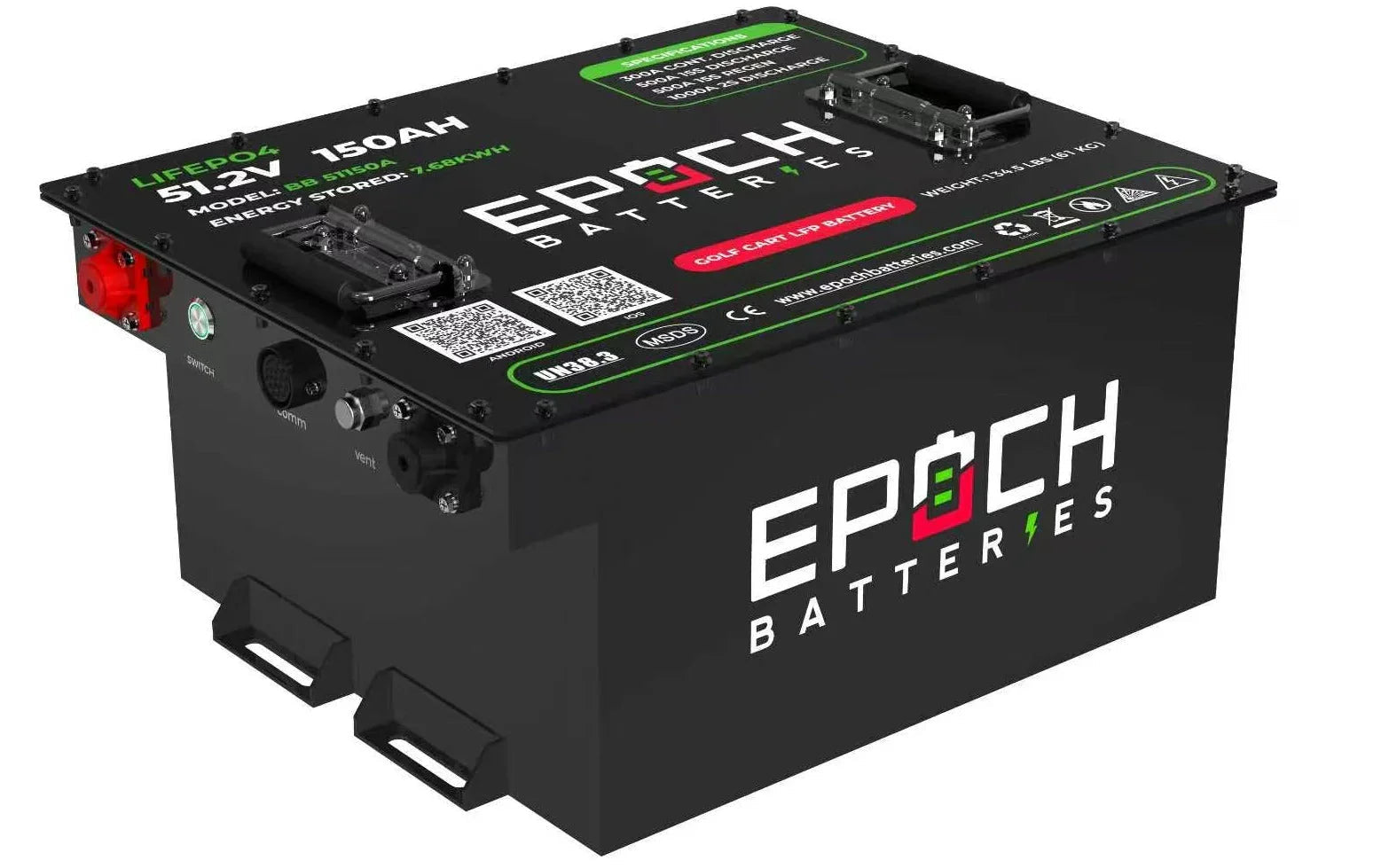 Epoch Batteries 48V 150Ah Golf Cart Battery Complete Kit - Lithium (LiFePO4)