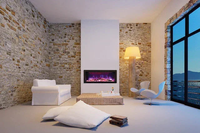 Amantii Panorama BI-40-DEEP-OD Deep 40 Inch linear Indoor or Outdoor Electric Fireplace