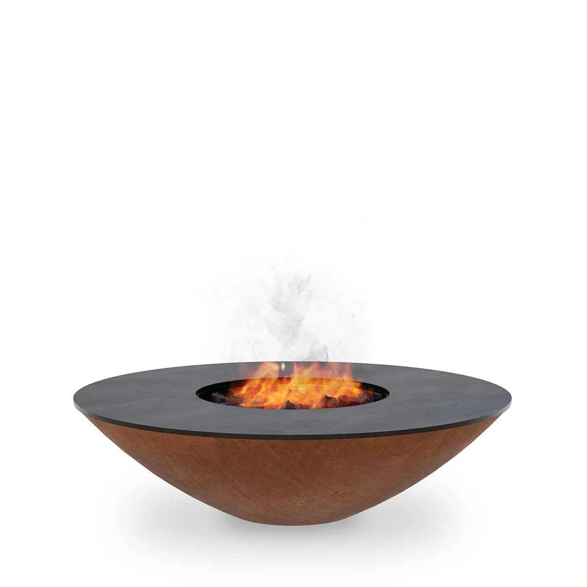 Arteflame Classic 40″ — Fire Pit with Cooktop (CORTEN Bowl; Short Round / Short Euro / Built-In No Base) - Green Vista Living