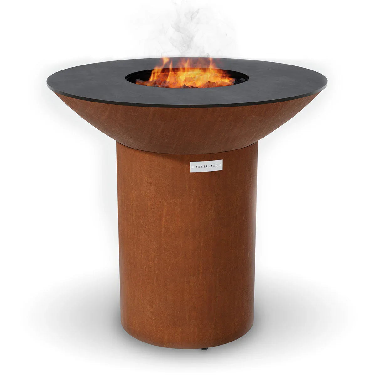 Arteflame Classic 40″ — Round Base Flat-Top Grill & Fire Bowl (CORTEN Steel) - Green Vista Living
