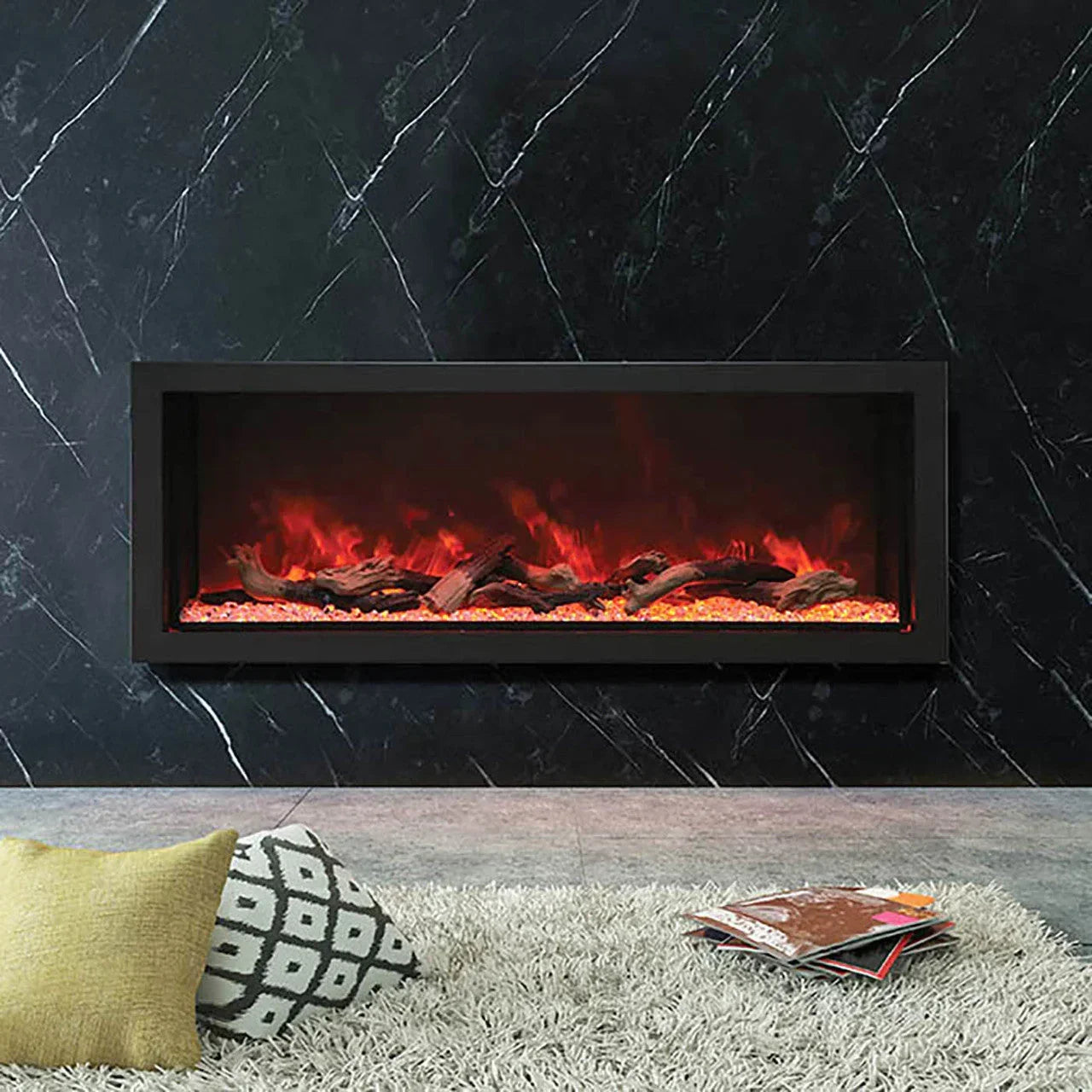 Amantii Panorama Deep Extra Tall 40 Inch Indoor Outdoor Electric Fireplace