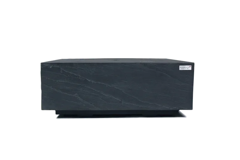 Elementi Plus Roraima 40" Square Slate Black Concrete Natural Gas Fire Table