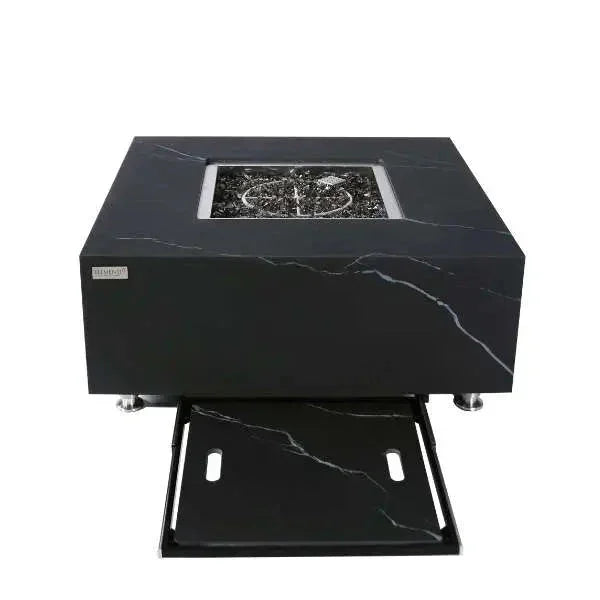 Elementi Plus Sofia 40" Marble Porcelain Fire Table - Bulgaria Black