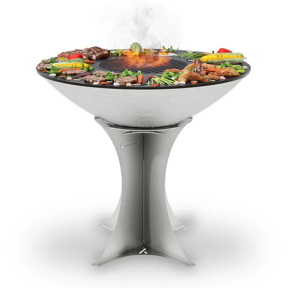 Arteflame 40″ Platinum Series — Stainless Fire Bowl Flat-Top Grill with Euro Base (Stainless or Powder-Coated: Black/Red/Yellow) - Green Vista Living