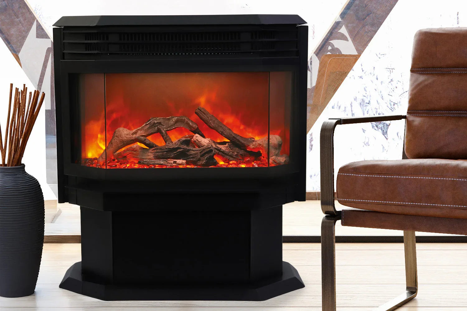 Amantii Sierra Flame 26-inch Lumina Freestanding Smart Electric Fireplace - Green Vista Living
