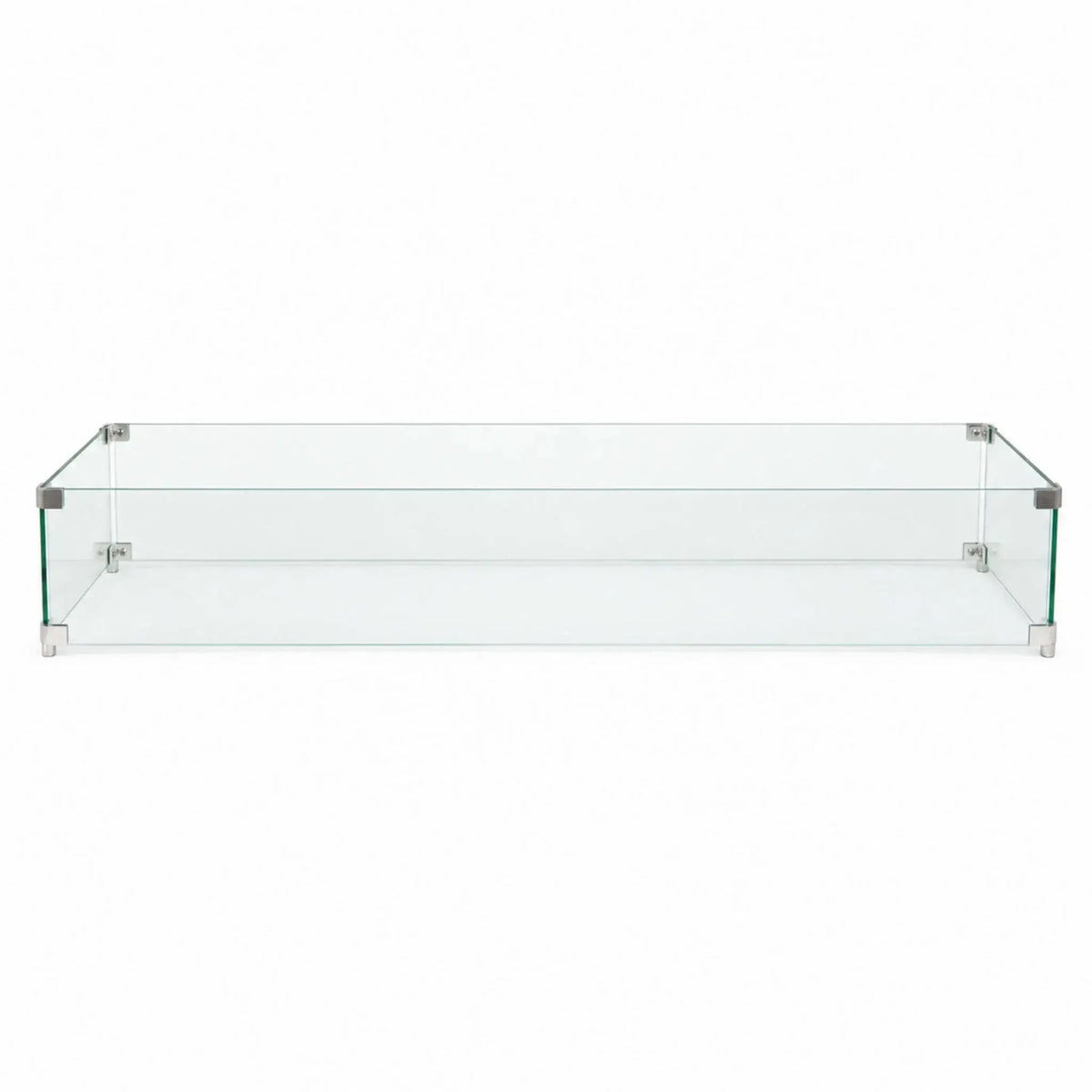 Flame Havens Refuge 48" x 14" x 7" Tall Tempered Glass Wind Guard
