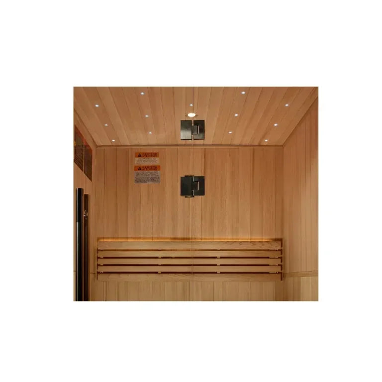 Golden Designs Sundsvall Traditional Sauna – Canadian Red Cedar Interior and Pacific Premium Clear Cedar Exterior | GDI-7289-02 / Sundsvall | 2 Person