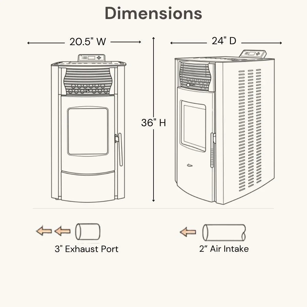 ComfortBilt HP50S Pellet Stove - Charcoal Grey/Black