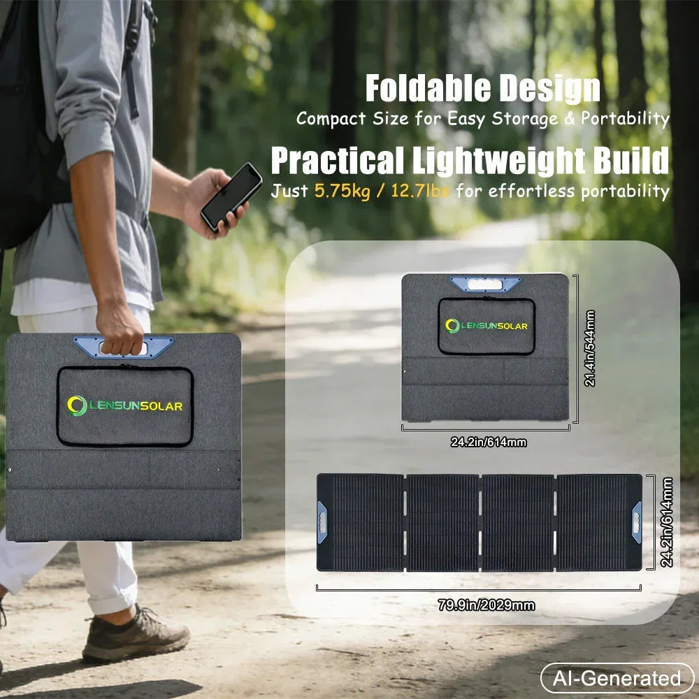 Lensun 200W 12V Waterproof Foldable Solar Panel