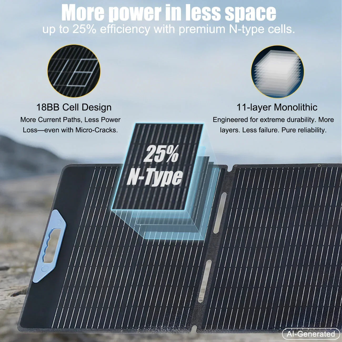 Lensun 200W 12V Waterproof Foldable Solar Panel