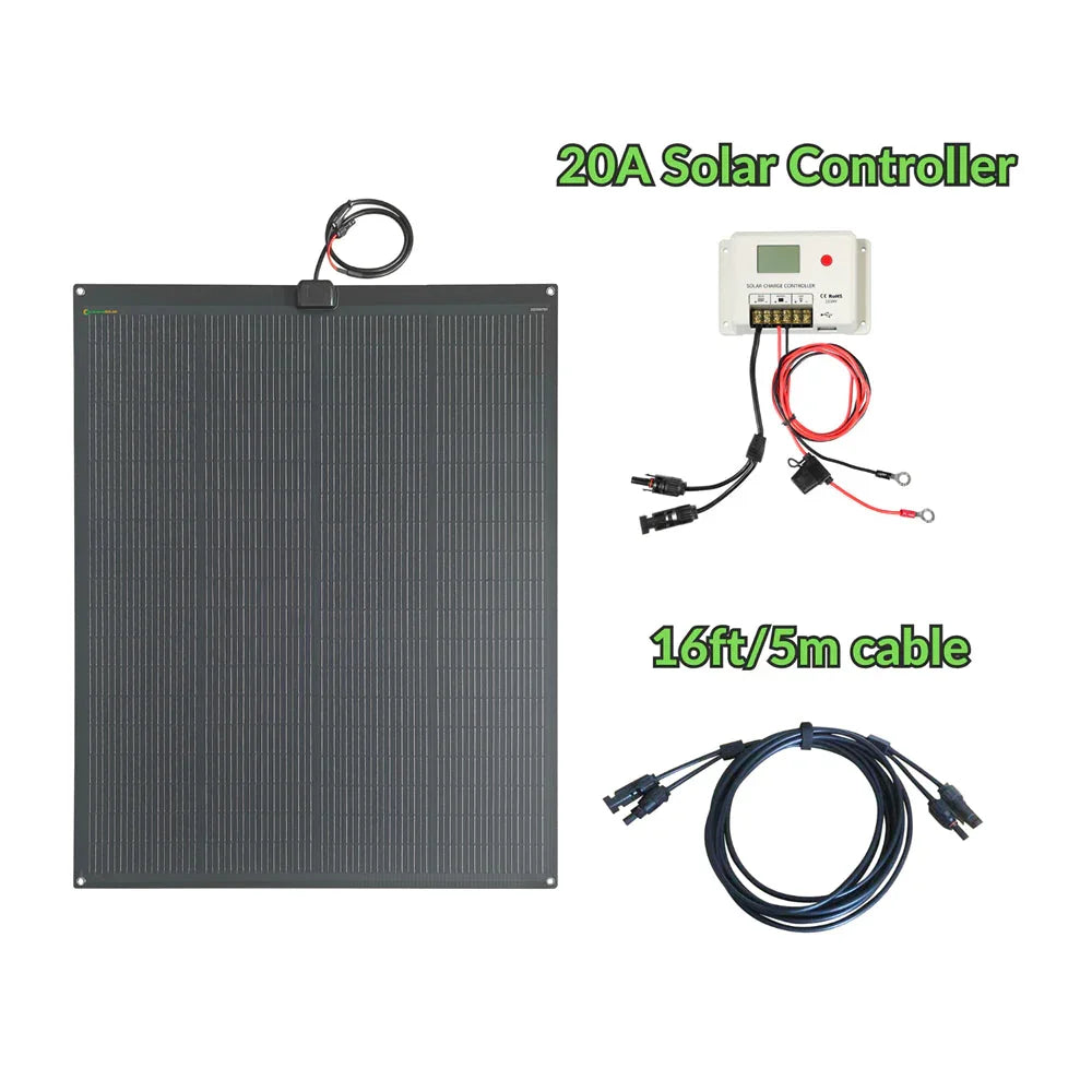 Lensun 200W Flexible Solar Panel, Advanced N-type solar cells 25% efficiency