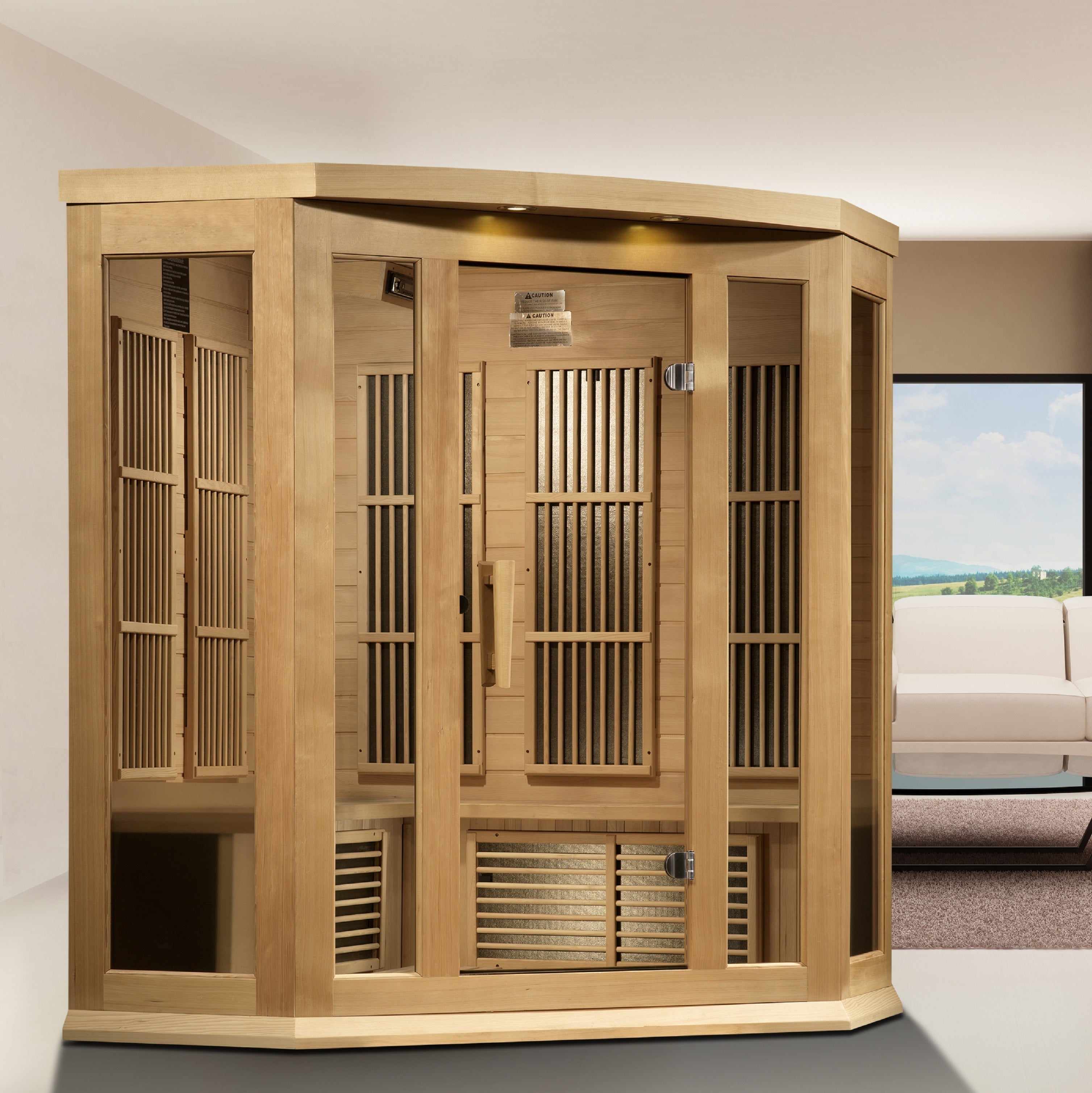 Maxxus 3 Person Corner Near Zero EMF FAR IR Sauna (MX-K356-01-ZF HEM)