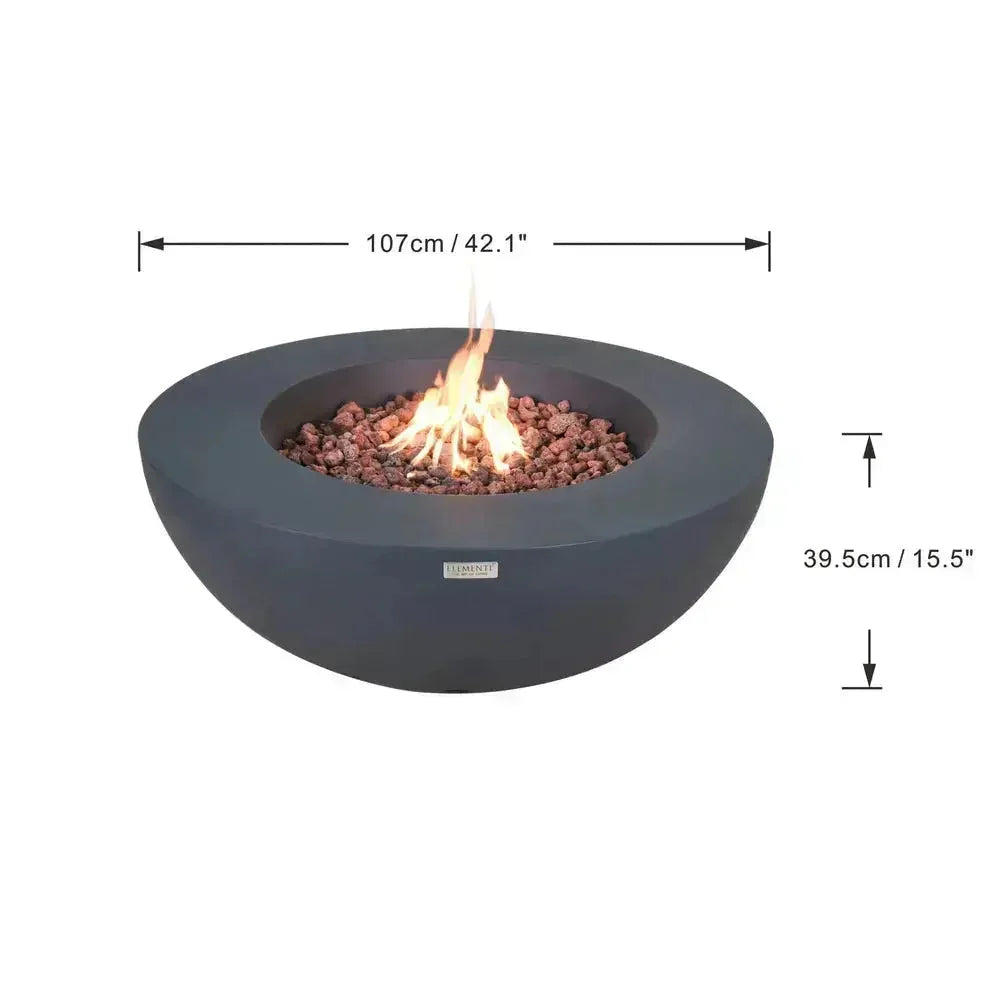 Elementi - Lunar Fire Bowl Cream White - Natural Gas