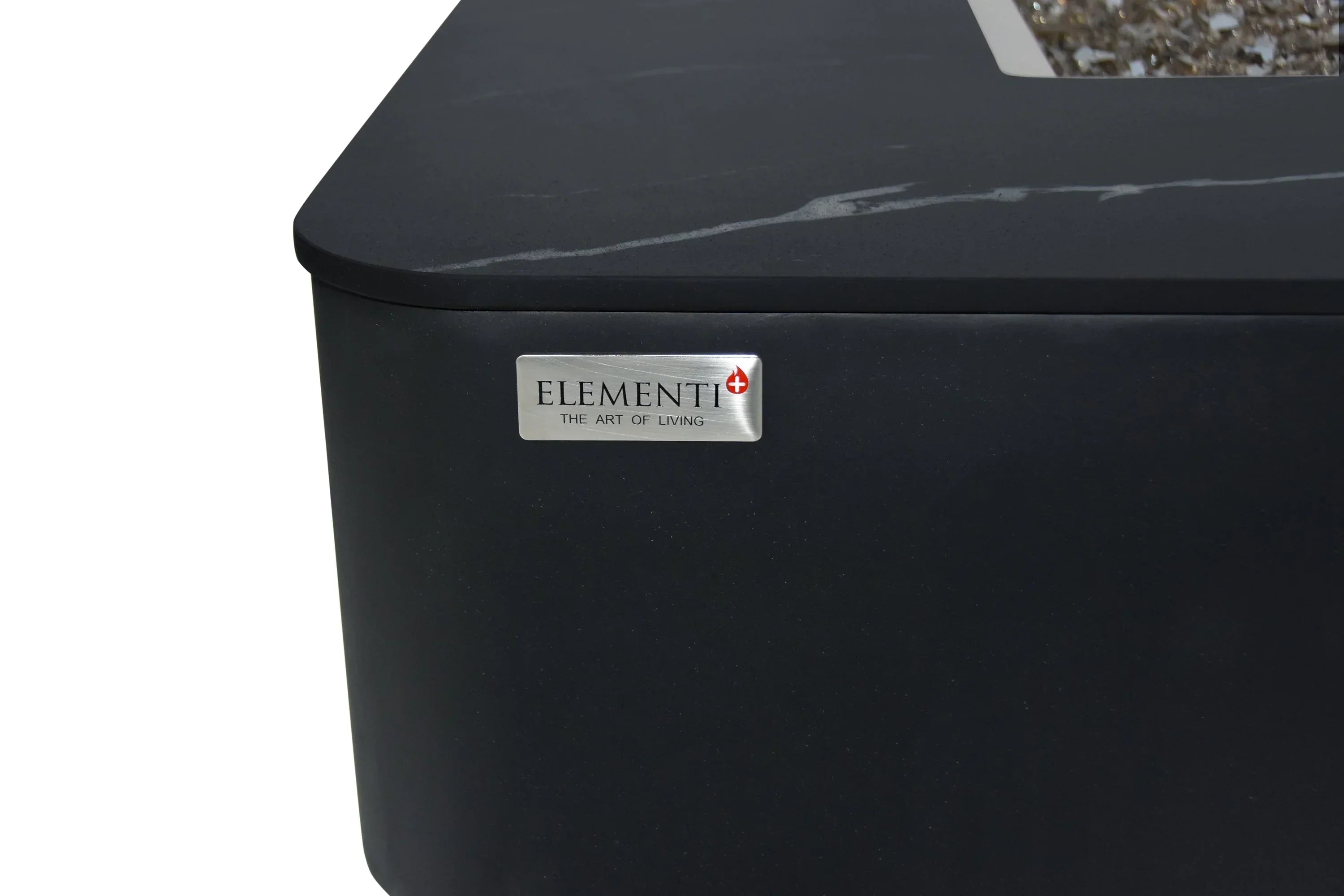 Elementi Plus OFP101BB Copenhagen Porcelain Top Outdoor Fire Table
