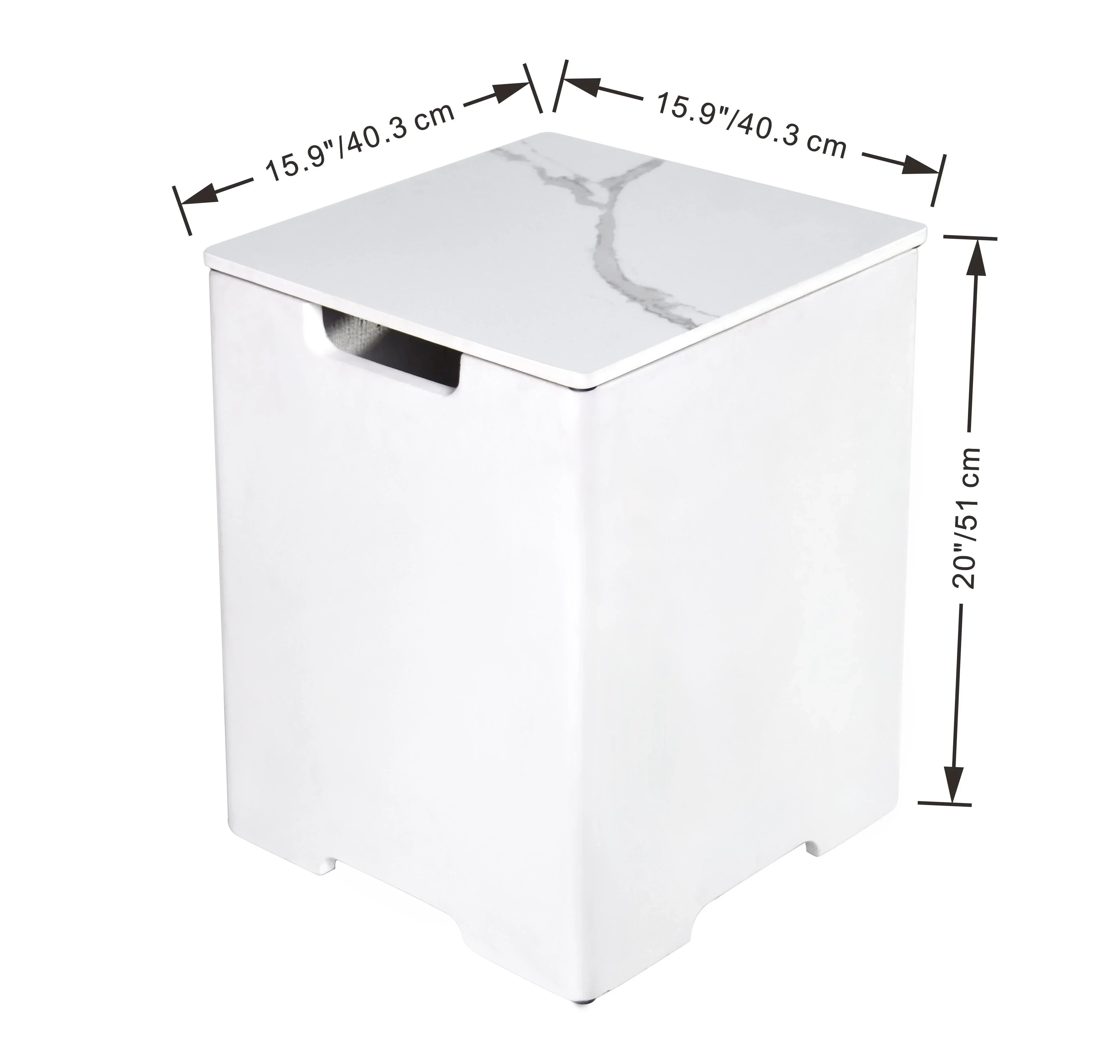 Elementi Plus OFP101BW Annecy Porcelain Top Outdoor Fire Table